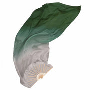 Silk Fan Veils in Many Bold Colors - 180cm 1 pair (R & L) white sage green 180cm Veil - 1 Pair R L Dance Props Fan Fan Veil Raqs