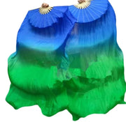 Silk Fan Veils in Many Bold Colors - 180cm 1 pair (R & L) blue aqua green 180cm Veil - 1 Pair R L Dance Props Fan Fan Veil Raqs