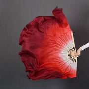 Large Silk Flutter Fan Veils 36cm fan, 50cm veil -1 Pair R & L white red burgundy 36cm-50cm 1 Pair R L Dance Props Fan Fan Veil Silk