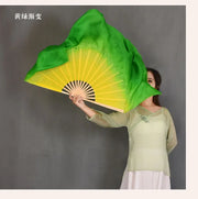 Large Silk Flutter Fan Veils 36cm fan, 50cm veil -1 Pair R & L Dance Props Fan Fan Veil Silk