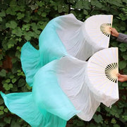 Silk Fan Veils in Many Bold Colors - 180cm 1 pair (R & L) Dance Props Fan Fan Veil Raqs