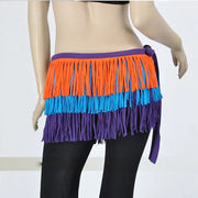 Thick Tasseled Hip Scarf Belly Dance Hula Hip Wrap Orange Blue Purple Free size Hip Scarf Hula Raqs