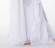 11 Colors Side Slit 3-Layer Chiffon Belly Dance Skirt White Raqs Skirt