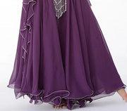 11 Colors Side Slit 3-Layer Chiffon Belly Dance Skirt Purple Raqs Skirt