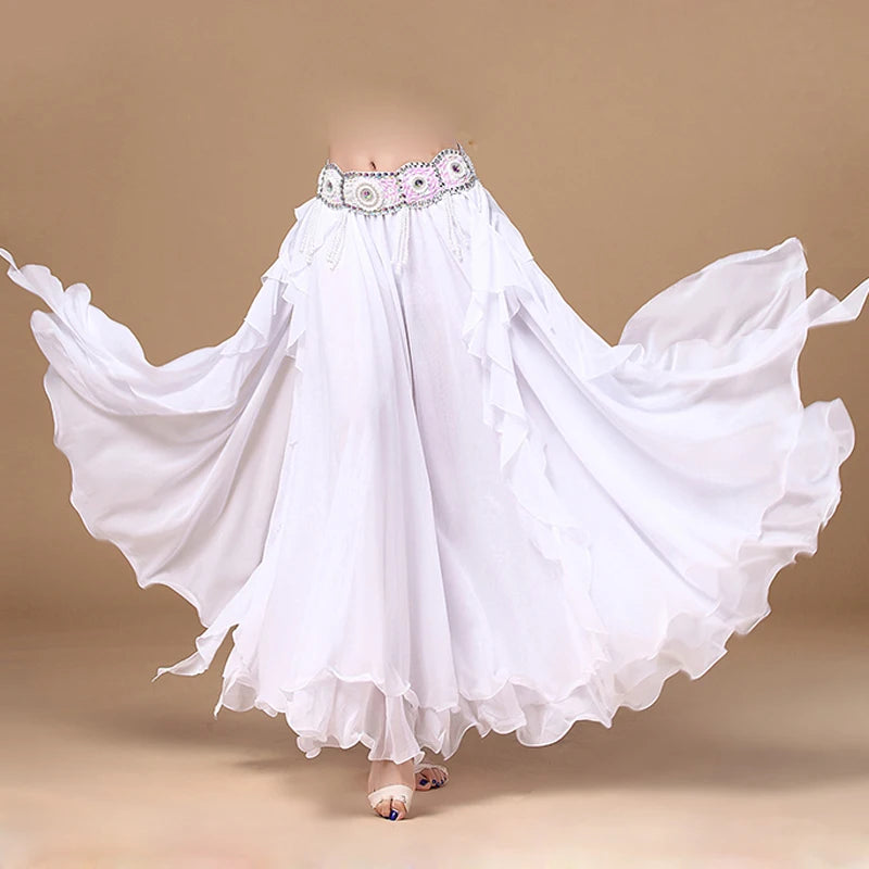 11 Colors Side Slit 3-Layer Chiffon Belly Dance Skirt Raqs Skirt