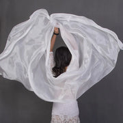 100% Silk Lightweight Silk Belly Dance Performance Veil - Many Colors White Dance Props Raqs Veils