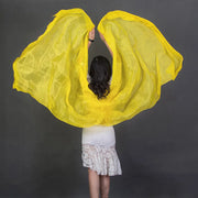 100% Silk Lightweight Silk Belly Dance Performance Veil - Many Colors Yellow Dance Props Raqs Veils