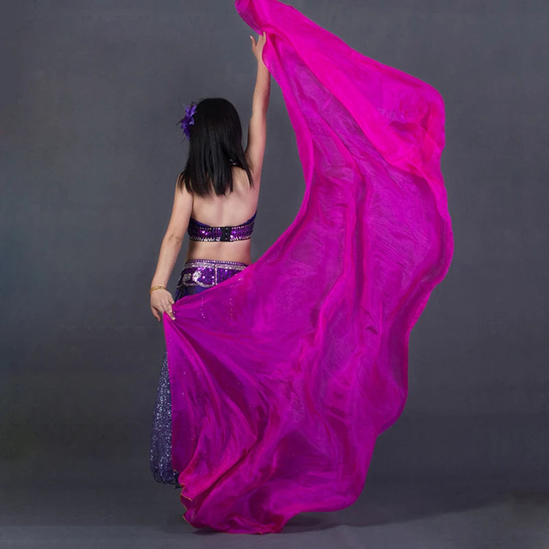 100% Silk Lightweight Silk Belly Dance Performance Veil - Many Colors Dance Props Raqs Veils