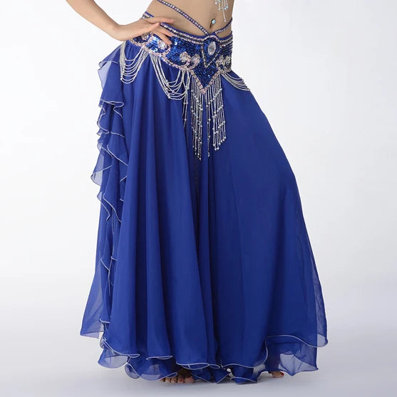 11 Colors Side Slit 3-Layer Chiffon Belly Dance Skirt Raqs Skirt