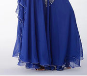 11 Colors Side Slit 3-Layer Chiffon Belly Dance Skirt Royal blue Raqs Skirt