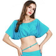 Dolman Sleeve Belly Dance Crop Top One-Size Stretch Elastic Raqs Tops