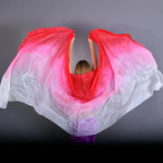 100% Silk Lightweight Silk Belly Dance Performance Veil - Many Colors White red Dance Props Raqs Veils