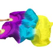 Silk Fan Veils in Many Bold Colors - 180cm 1 pair (R & L) violet aqua yellow 180cm Veil - 1 Pair R L Dance Props Fan Fan Veil Raqs