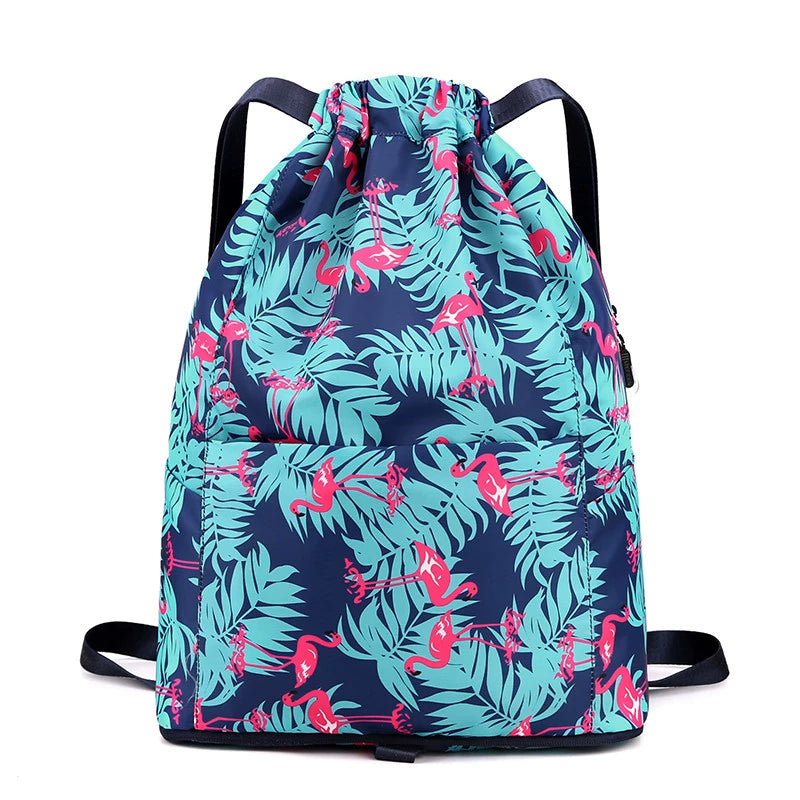 Simple Drawstring Backpack Gym Bag/Valise Flamingo Bags Lifestyle