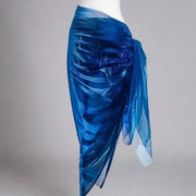 Iridescent Gauze Hip Scarf Wrap Deep Sea Blue One-size Hip Scarf Raqs