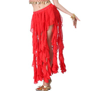 Belly Dance Skirt Chiffon 16-Piece Curling Skirt Raqs Skirt