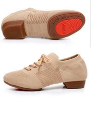 Lace-up Soft Knit Jazz/Modern Practice Yoga Cheerleading Dance Shoes Camel Outdoor Raqs Shoes