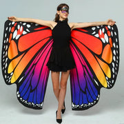 Butterfly Wing Shawl - Many Designs Orange Multi (Double-sided) Dance Props Festival Raqs Wings