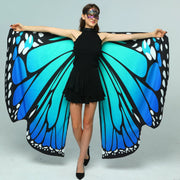 Butterfly Wing Shawl - Many Designs Lake Blue (Double-sided) Dance Props Festival Raqs Wings