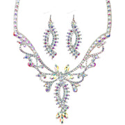 Dazzling Large Crystal Belly Dance Necklace and Earrings Set Jewelry Raqs