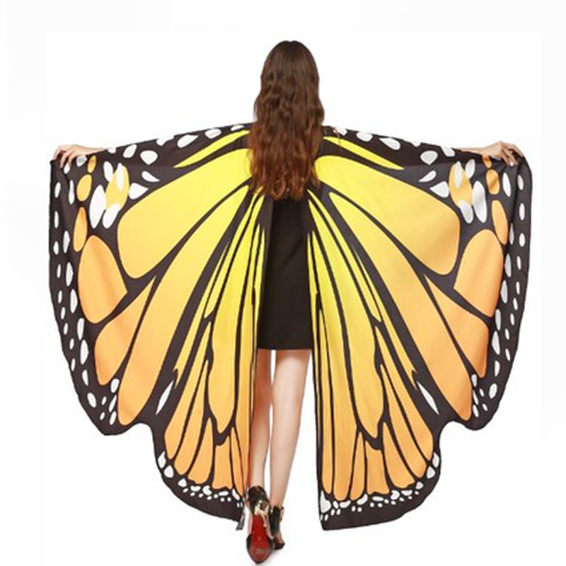 Butterfly Wing Shawl - Many Designs Champagne Gold (Double-sided) Dance Props Festival Raqs Wings