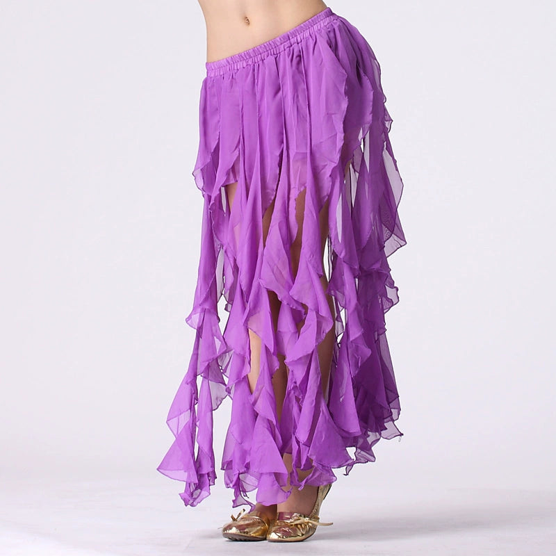 Belly Dance Skirt Chiffon 16-Piece Curling Skirt one-size Raqs Skirt