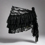 Sparkle/Lace Ruffled Hip Scarf Black Lace Hip Scarf Raqs