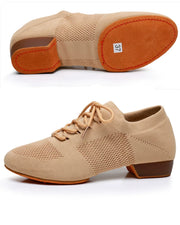 Lace-up Soft Knit Jazz/Modern Practice Yoga Cheerleading Dance Shoes Camel Indoor Raqs Shoes