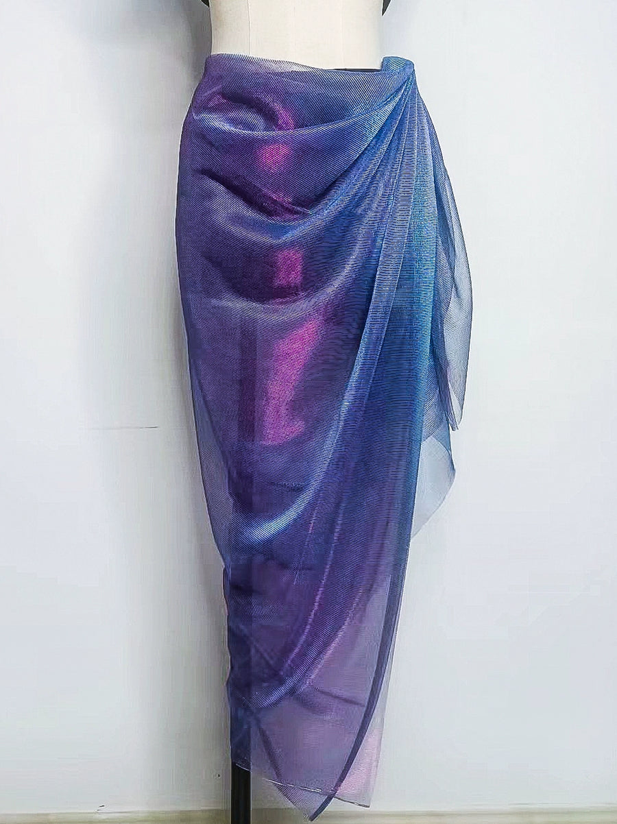 Iridescent Gauze Hip Scarf Wrap Hip Scarf Raqs