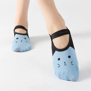 Cute Cartoon Cat Face Grippy Yoga Socks socks Yoga Socks