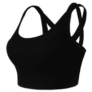 Faux Two Piece Push Up Sports Bra Black Activewear Sports Bra