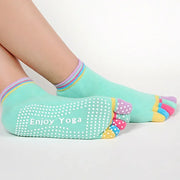 Candy-Colored Yoga Toe Socks Colorful Green one size-US 9-11 socks Yoga