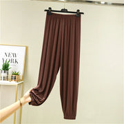 Loose Modal High Waist Harem Pants Brown Activewear Pants Plus-sizes Available