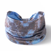 Wide Knotted Boho Tie Dye Headband Blue Accessories Activewear New