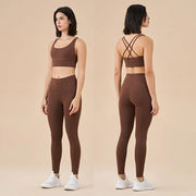 Sports Bra and Leggings Two-Piece Matching Sets Chestnut Activewear Lifestyle Yoga