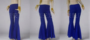 Fishtail Sparkle Flare Dance Pants Many Colors Sapphire Blue One-Size Pants Raqs