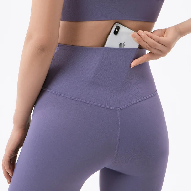 Soft High Waist Leggings with Back Pocket Activewear Pants Yoga