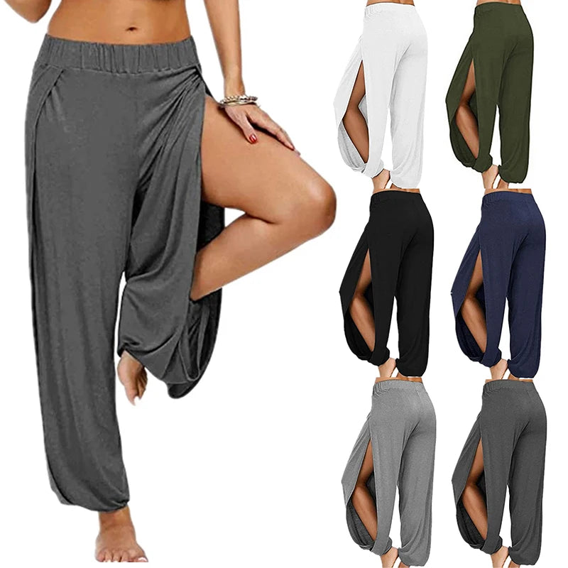 Split Leg Yoga Harem Pants Activewear Festival Pants Yoga