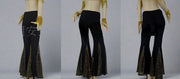 Fishtail Sparkle Flare Dance Pants Many Colors Black Gold One-Size Pants Raqs