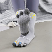 Yoga Toe Socks Cartoon Silicone Grip Crew Socks gray US sock sizes 9-11 socks Yoga Yoga Socks