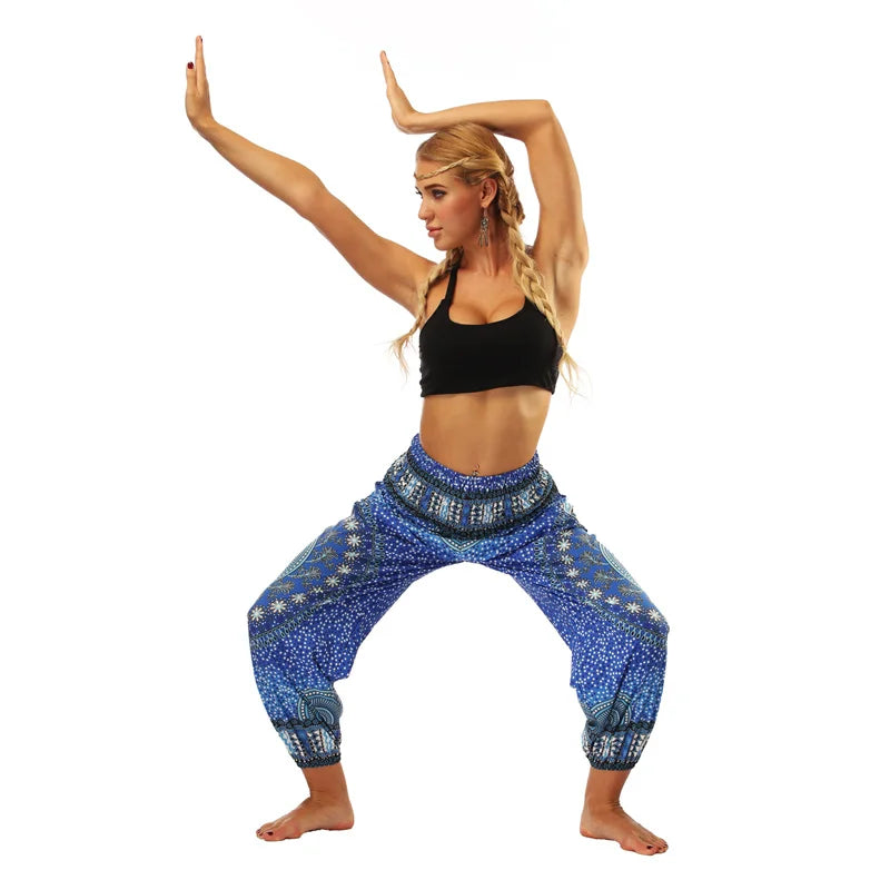 Boho High-Waist Yoga Harem Pants Activewear Festival Pants Yoga