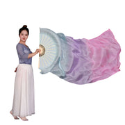 Silk Fan Veils - Soft Colors and Vertical Designs 1.8m Pair (1R, 1L) gray lavender pink 180cm Veil - 1 Pair R L Dance Props Fan Veil Raqs