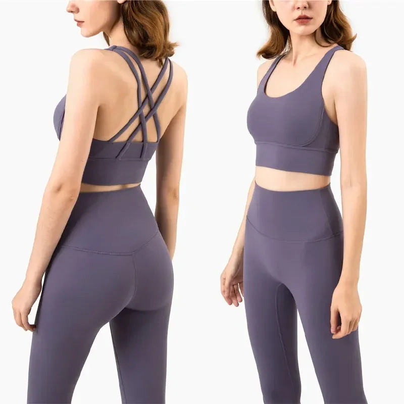 Sports Bra and Leggings Two-Piece Matching Sets Purple Quartz Activewear Lifestyle Yoga