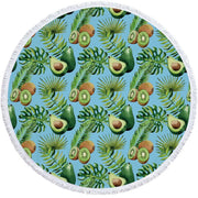 Avocado-Themed 5'/150cm Round Microfiber Towels Blue Kiwi-cado 5' Round Avocado Lifestyle Towel