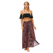 Split Wide Leg Boho Palazzo Pants Pink Black Festival Lifestyle New Pants Yoga