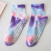 Tie-dye Yoga Socks Non-slip Crew Sock Purple US sock size 9-11 socks Yoga Yoga Socks