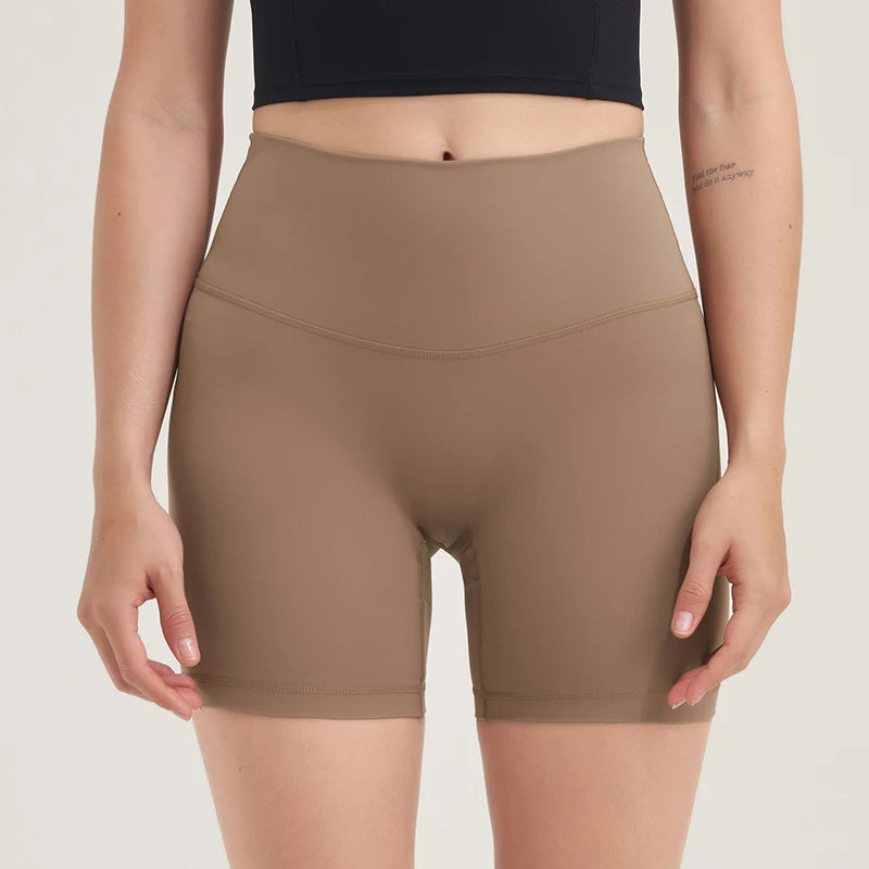 Yoga Shorts High Waist Breathable No Awkward Lines Cocoa Activewear Shorts Yoga