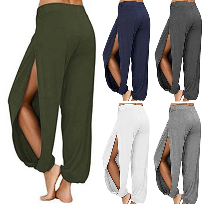 Split Leg Yoga Harem Pants Activewear Festival Pants Yoga