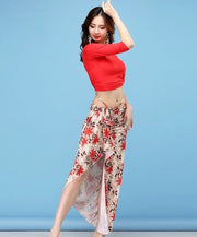 Colorful Dance Classwear/Performance Skirt and Top Sets - Many Colors! Red Top and Skirt Costume Set Raqs Troupe Costume