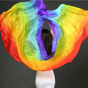 100% Silk Lightweight Silk Belly Dance Performance Veil - Many Colors Rainbow Dance Props Raqs Veils